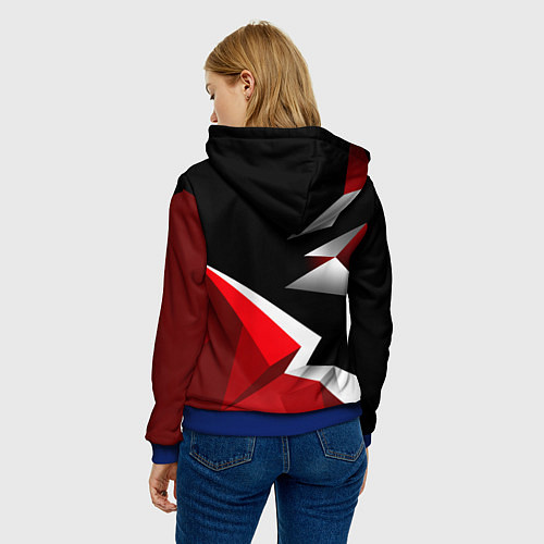 Женская толстовка Russia uniform - красный и черный / 3D-Синий – фото 4