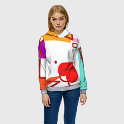 Толстовка-худи женская Геометрия сердца, цвет: 3D-меланж — фото 2