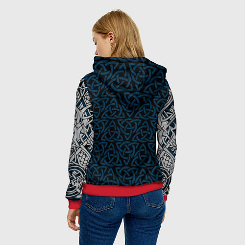 Женская толстовка Молот тора воина - страха нет / 3D-Красный – фото 4