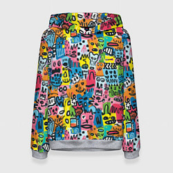 Женская толстовка Весёлые лица абстрактные