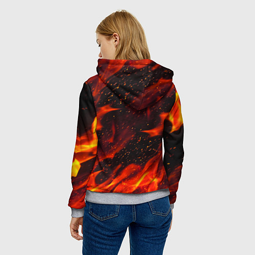 Женская толстовка God of war fire steel / 3D-Меланж – фото 4