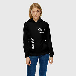 Толстовка-худи женская AUDI sport white, цвет: 3D-черный — фото 2