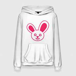 Толстовка-худи женская Токсичный заяц, цвет: 3D-белый