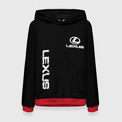 Толстовка-худи женская Lexus white logo auto, цвет: 3D-красный