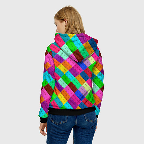 Женская толстовка Блоки цветового конструктора / 3D-Черный – фото 4