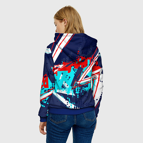 Женская толстовка Яркий абстрактный узор для спорта / 3D-Синий – фото 4