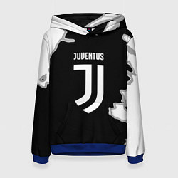 Толстовка-худи женская Juventus fc краски, цвет: 3D-синий