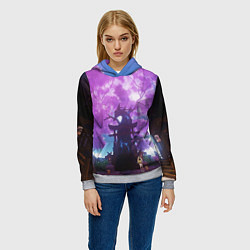 Толстовка-худи женская Genshin Impact Сакура Наруками, цвет: 3D-меланж — фото 2