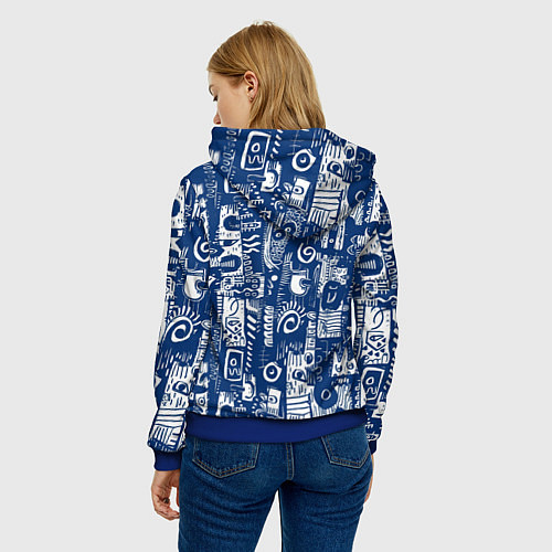 Женская толстовка Маски туземные абстракция / 3D-Синий – фото 4
