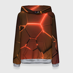 Женская толстовка Оранжевые неоновые плиты в разломе