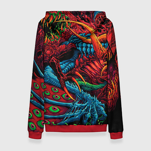 Женская толстовка Samurai logo cyberpunk / 3D-Красный – фото 2