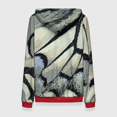 Женская толстовка Абстракция - крыло бабочки / 3D-Красный – фото 2