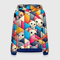 Женская толстовка Geometric pattern with kittens - ai art