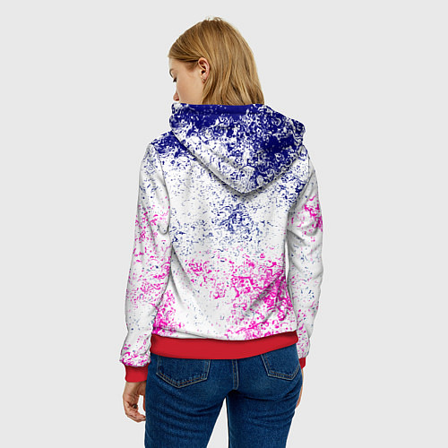 Женская толстовка Portal брызги красок текстура / 3D-Красный – фото 4