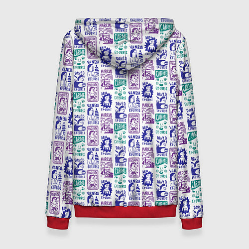 Женская толстовка Лица людей ретро / 3D-Красный – фото 2