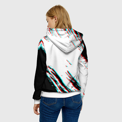 Женская толстовка Linkin park краски глитч / 3D-Белый – фото 4