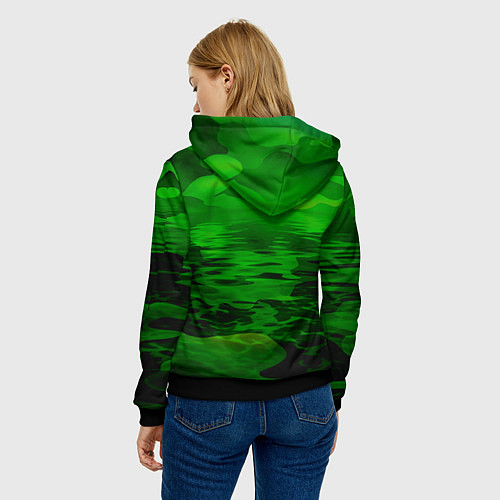 Женская толстовка Камуфляж с водой / 3D-Черный – фото 4