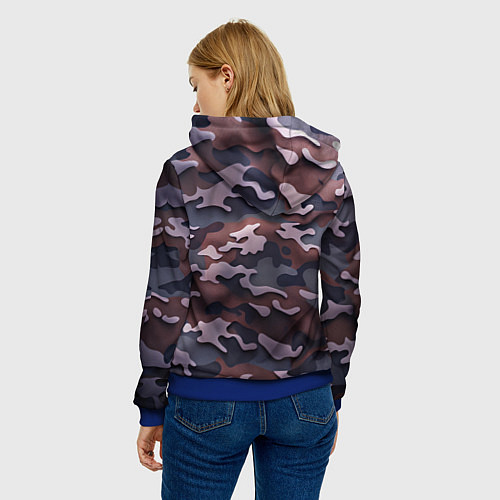 Женская толстовка Камуфляж-грязь / 3D-Синий – фото 4