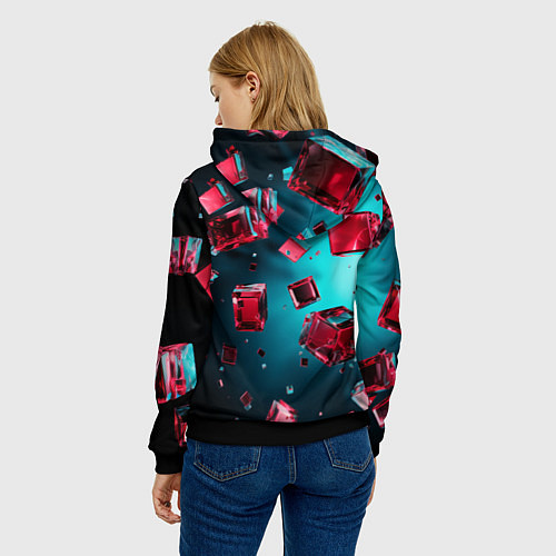 Женская толстовка Взрыв из камней / 3D-Черный – фото 4