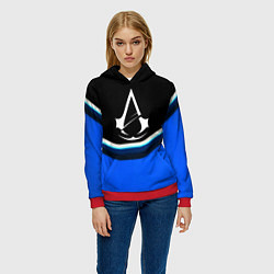 Толстовка-худи женская Assassins Creed logo abstergo, цвет: 3D-красный — фото 2