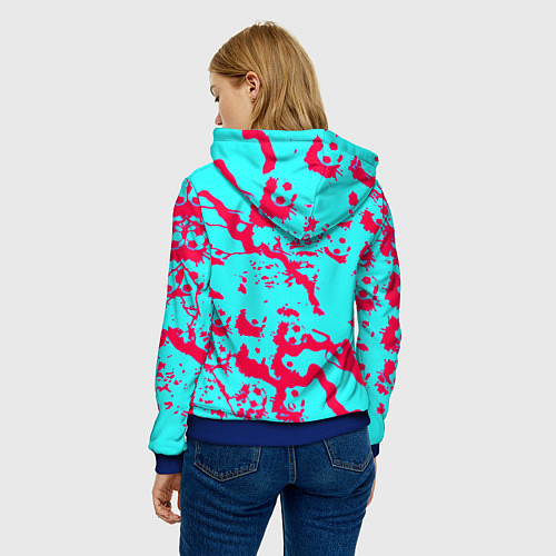 Женская толстовка Бавария Мюнхен спорт текстура / 3D-Синий – фото 4