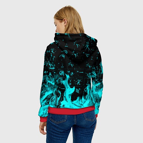 Женская толстовка Half life fire x portal game / 3D-Красный – фото 4