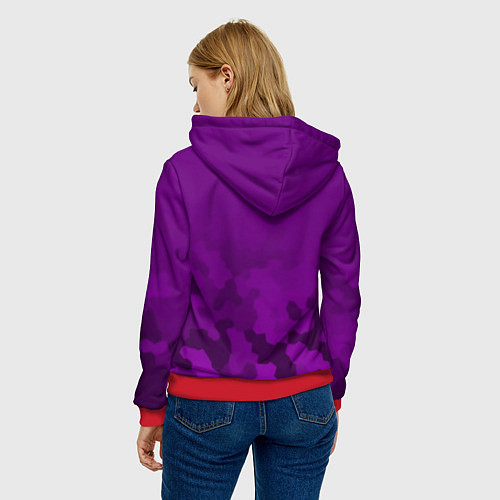 Женская толстовка Inter Miami logo pattern / 3D-Красный – фото 4