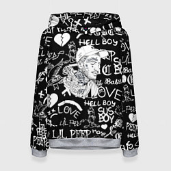 Женская толстовка Lil Peep pattern автографы лого