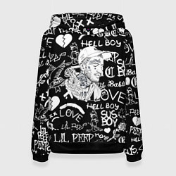 Женская толстовка Lil Peep pattern автографы лого