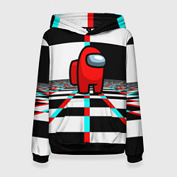 Женская толстовка Among us games optical chessboard