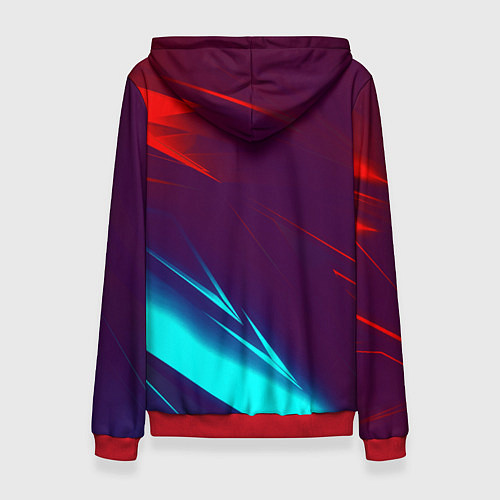 Женская толстовка Samurai geometry stripes neon / 3D-Красный – фото 2
