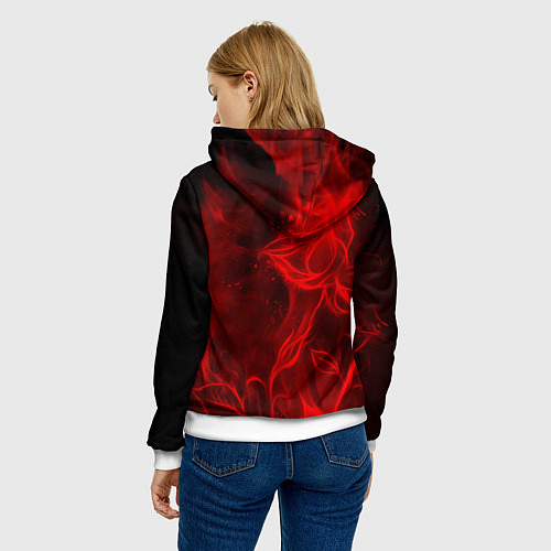 Женская толстовка Linkin park fire flower / 3D-Белый – фото 4