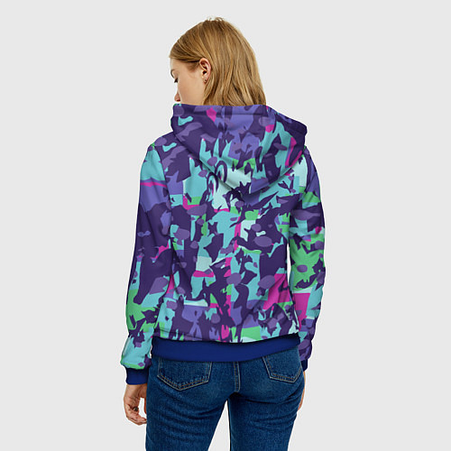 Женская толстовка Абстрактный фон со спортивным узором / 3D-Синий – фото 4