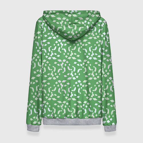 Женская толстовка Мозаика на зеленом / 3D-Меланж – фото 2