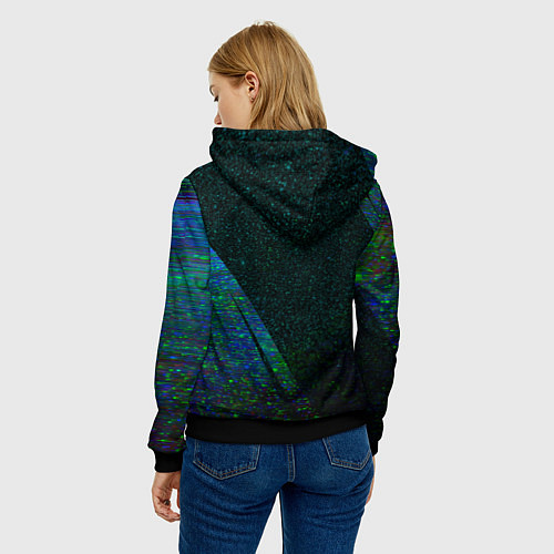 Женская толстовка Marilyn Manson glitch blue / 3D-Черный – фото 4