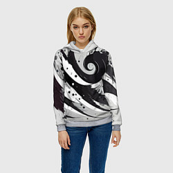 Толстовка-худи женская Экспрессивная абстракция - нейроарт, цвет: 3D-меланж — фото 2