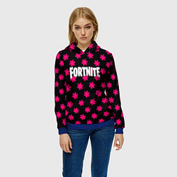 Толстовка-худи женская Fortnite snowflake pattern, цвет: 3D-синий — фото 2