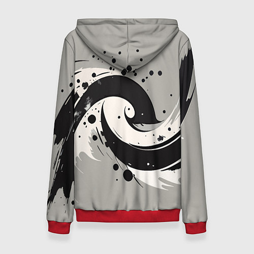Женская толстовка Инь-янь абстракция - нейроарт / 3D-Красный – фото 2