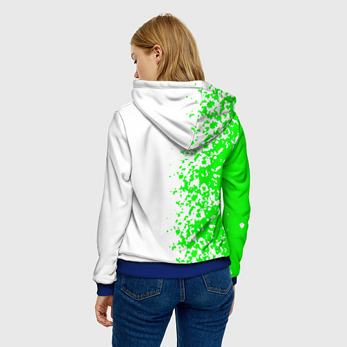 Женская толстовка Xbox кислотные зеленые краски / 3D-Синий – фото 4