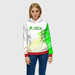 Толстовка-худи женская Xbox краски текстура геймер, цвет: 3D-красный — фото 2