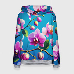 Женская толстовка Орхидея цветы паттерн