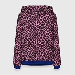 Женская толстовка Шкура леопарда в черно розовую текстуру