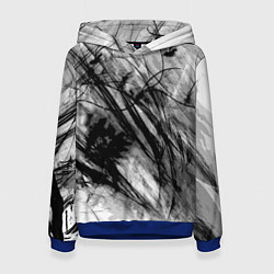 Женская толстовка Серый абстрактный серо-черный шрих