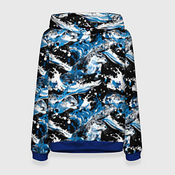 Женская толстовка Выдры в речке на волнах - паттерн