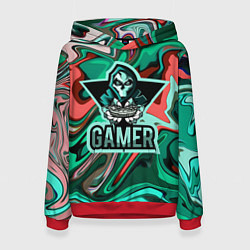 Женская толстовка Gamer - лого череп с игровым джойстиком