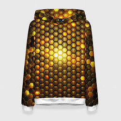 Женская толстовка Металлические соты - роскошный блеск золота