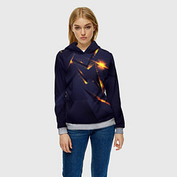 Толстовка-худи женская Золотые неоновые плиты, цвет: 3D-меланж — фото 2