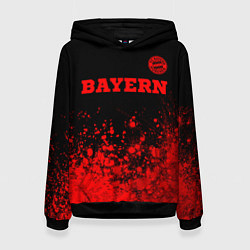 Толстовка-худи женская Bayern - red gradient посередине, цвет: 3D-черный