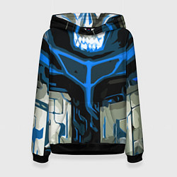 Женская толстовка Blue stripes on a black and white background