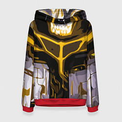 Женская толстовка Yellow stripes on a black and white background